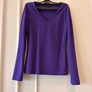 Armani Exchange Deep Purple Long Sleeve Top